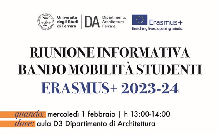 INCONTRO INFORMATIVO ERASMUS+ 01/02/23