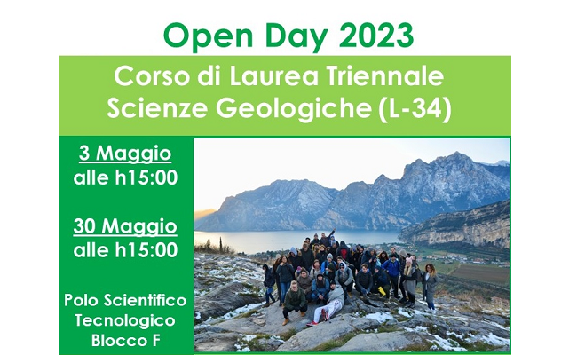 Open day di Scienze Geologiche: 3 e 30 Maggio