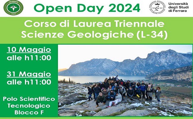 Open day di Scienze Geologiche: 10 e 31 Maggio