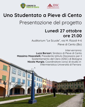 Un nuovo studentato a Pieve di Cento: 27/10/25, presentazione pubblica Un nuovo studentato a Pieve di Cento: 27/10/25, presentazione pubblica