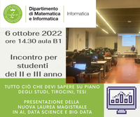 Incontro su piani di studio e laurea magistrale