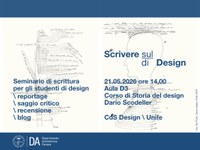 Seminario scrivere sul/di design