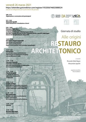Giornata di Studi “Alle origini del restauro architettonico"